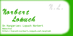 norbert lopuch business card